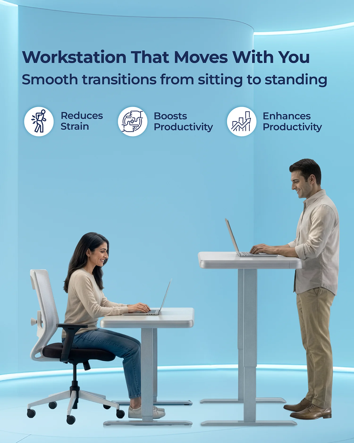 AeroSleek Adjustable Desk - Image 3