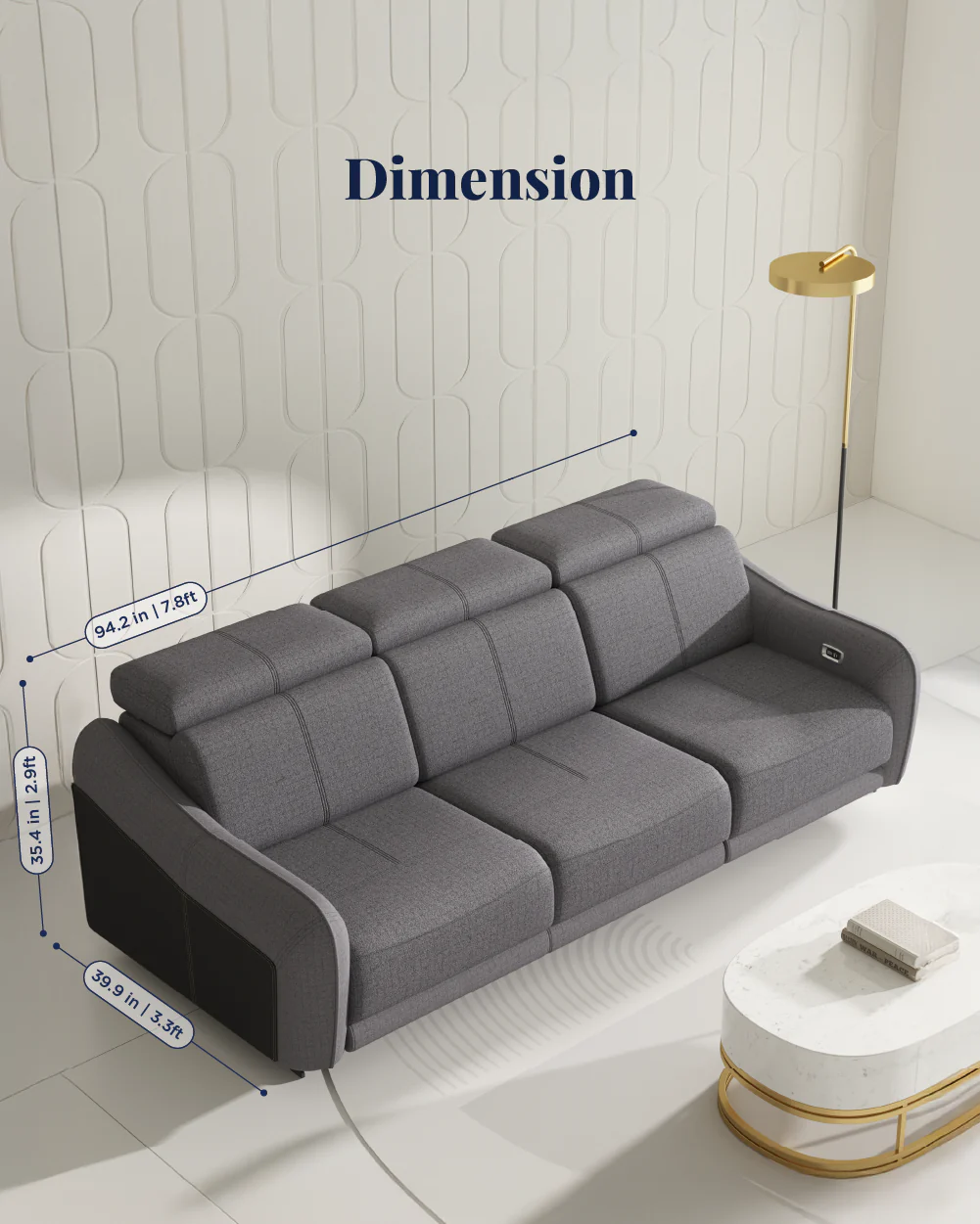 Emilio Recliner Sofa - Image 62