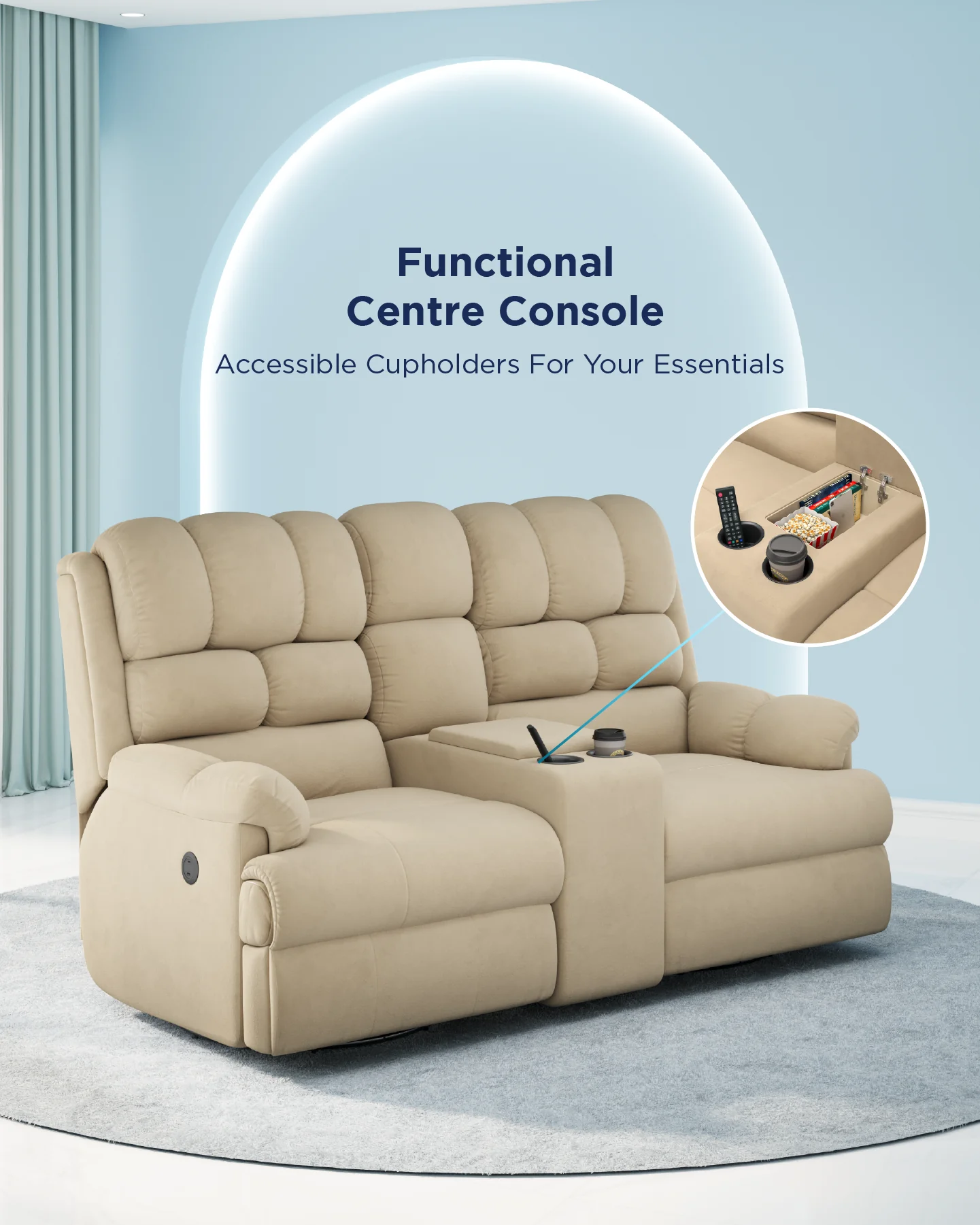 Luxe Motorised Recliner Sofa (2-seater) - Image 11