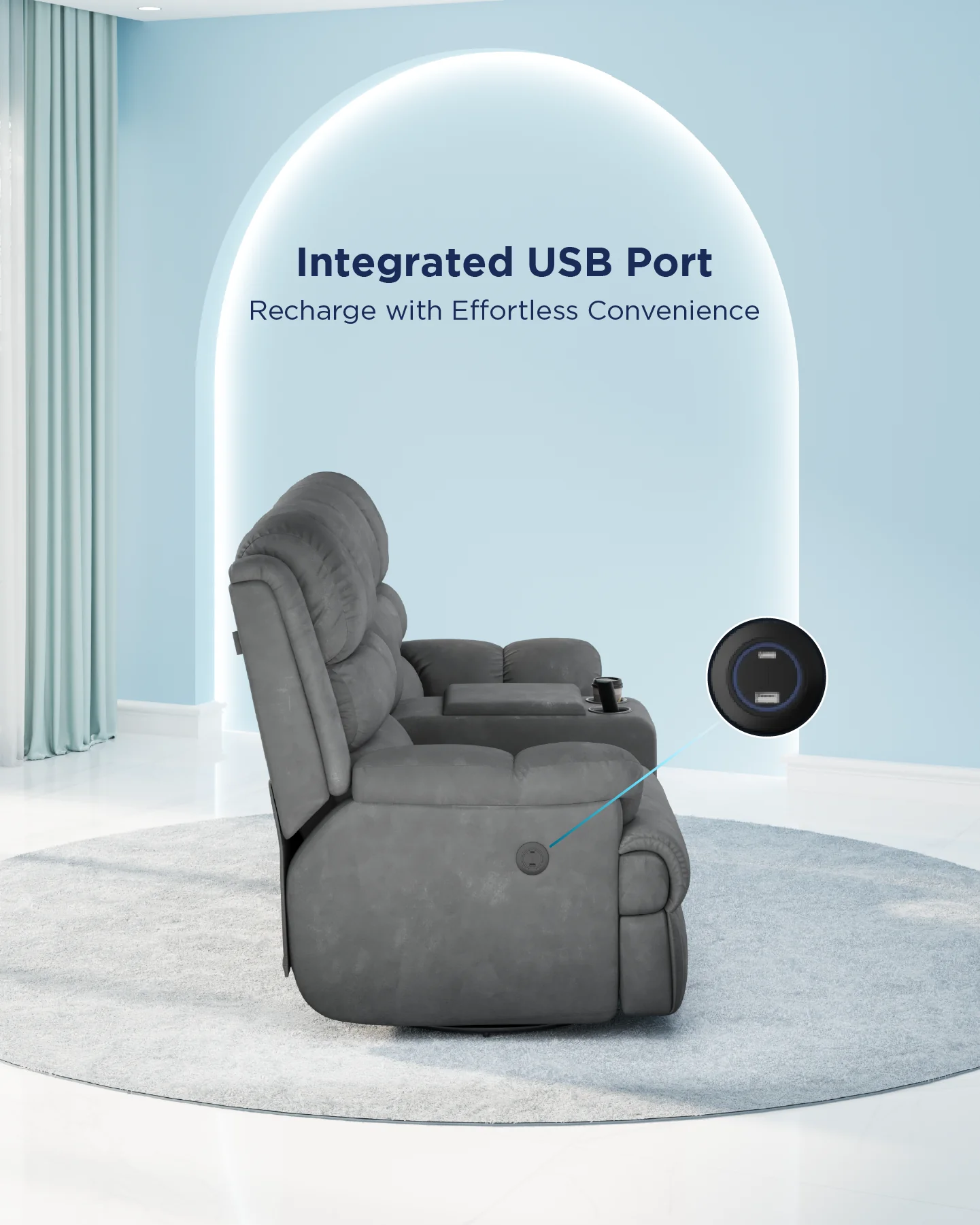 Luxe Motorised Recliner Sofa (2-seater) - Image 4