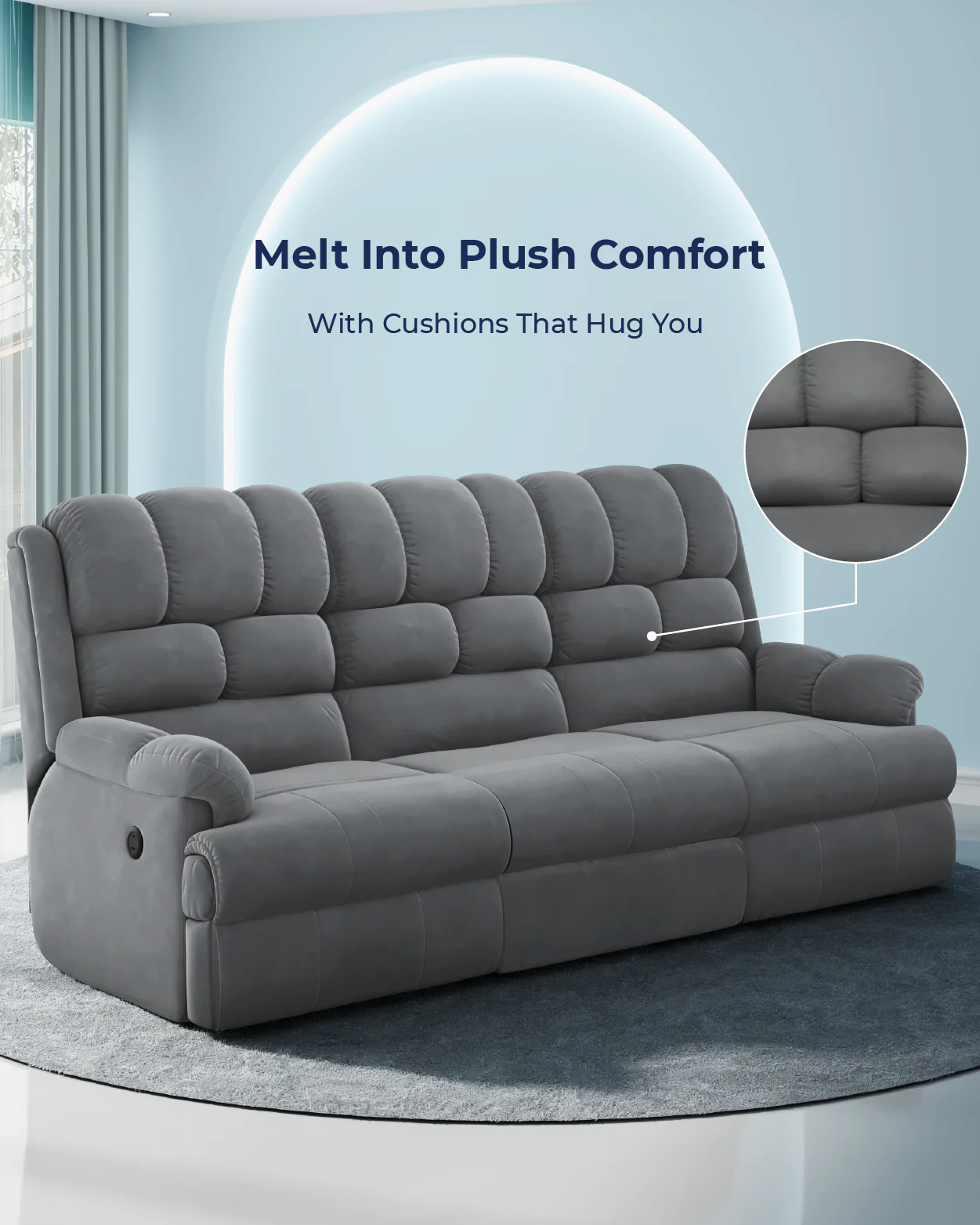Luxe Motorised Recliner Sofa (3-Seater) - Image 5